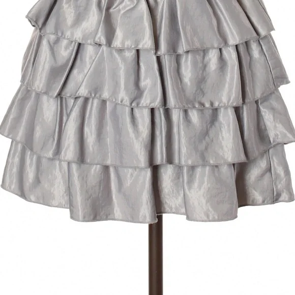 Material Girl Silver Metallic Ruffled Mini Skirt - Picture 7 of 12
